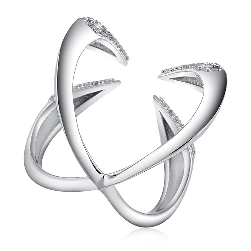Anel Ajustável Feminino Garras de Águia e Zircônias