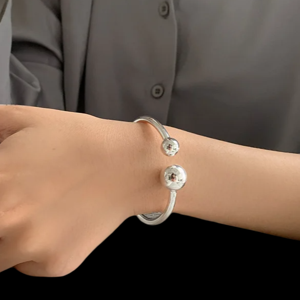 Bracelete Feminino Liso 2 Esferas