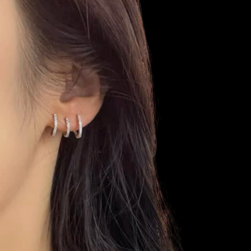 Zirconia Trident Earring (925 Sterling Silver)