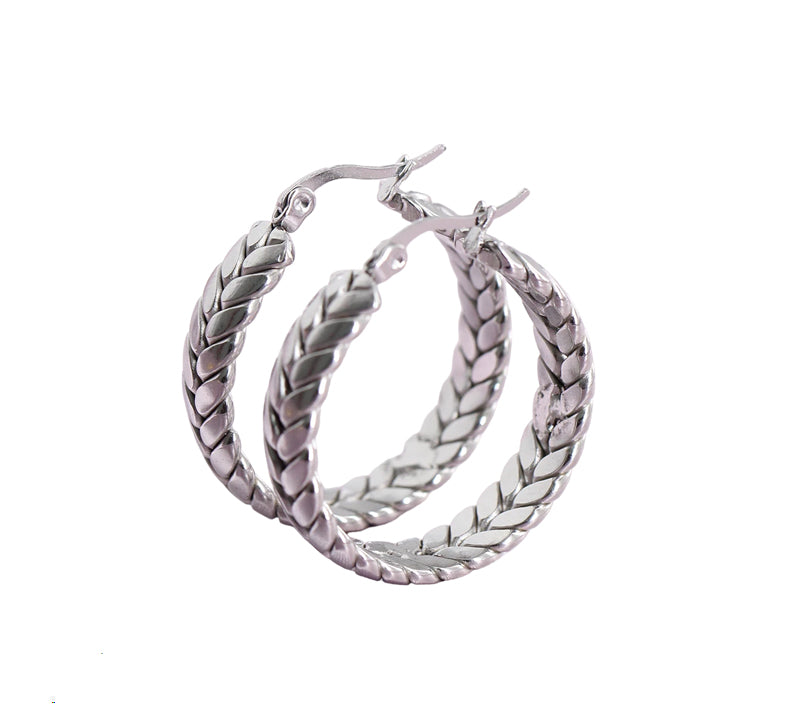 Brinco Argolas Feminino Trançadas