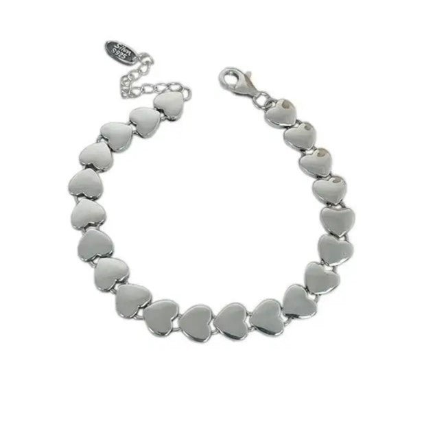 Various Hearts Bracelet (925 sterling silver)