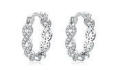 Brinco Argola Feminina Trançadas Cravejada de Zircônias
