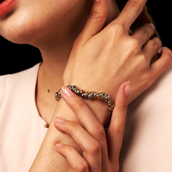 Stainless Steel Bracelet with Intertwined Links
