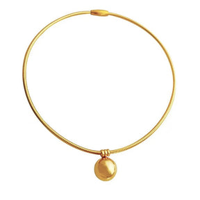 Stainless Steel Choker Choker with Ball Pendant