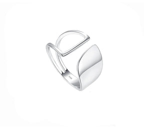 Anel Feminino Ajustável Assimétrico Liso Vazado