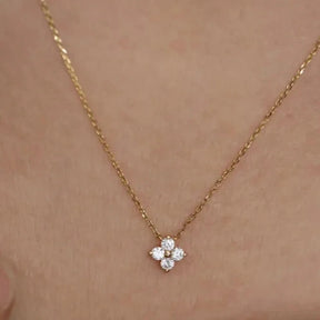 Corrente Feminina Ponto de Luz Formato de Flor com Zircônias