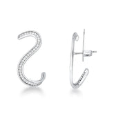 Brinco Feminino Curvas com Zircônias